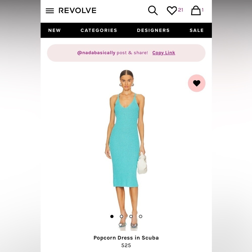 REVOLVE SCUBA TURQUOISE MIDI DRESS